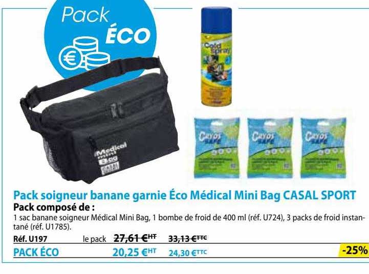 pack soigneur banane garnie éco médical mini bag casal sport