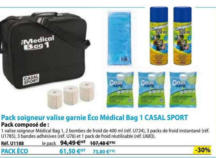 pack soigneur valise garnie éco médical bag 1 casal sport