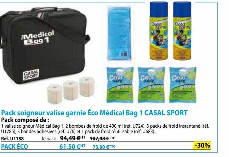 pack soigneur valise garnie éco médical bag 1 casal sport