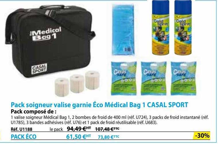 pack soigneur valise garnie éco médical bag 1 casal sport