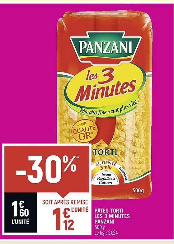 pâtes tortil les 3 minutes panzani