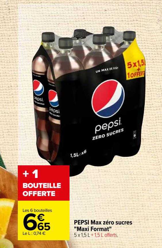 pepsi max zéro sucres "maxi format"