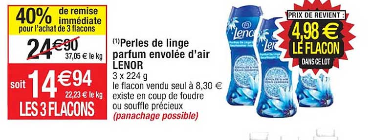 perles de linge parfum envolée d'air lenor