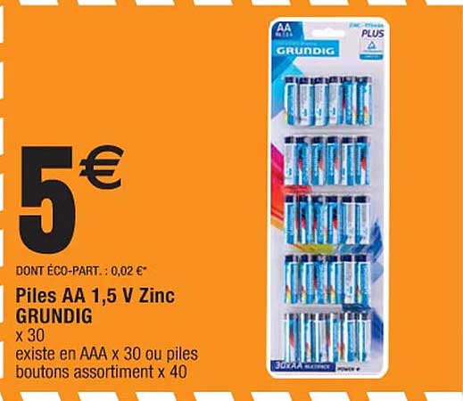 Piles Aa 1,5 V Zinc Grundig