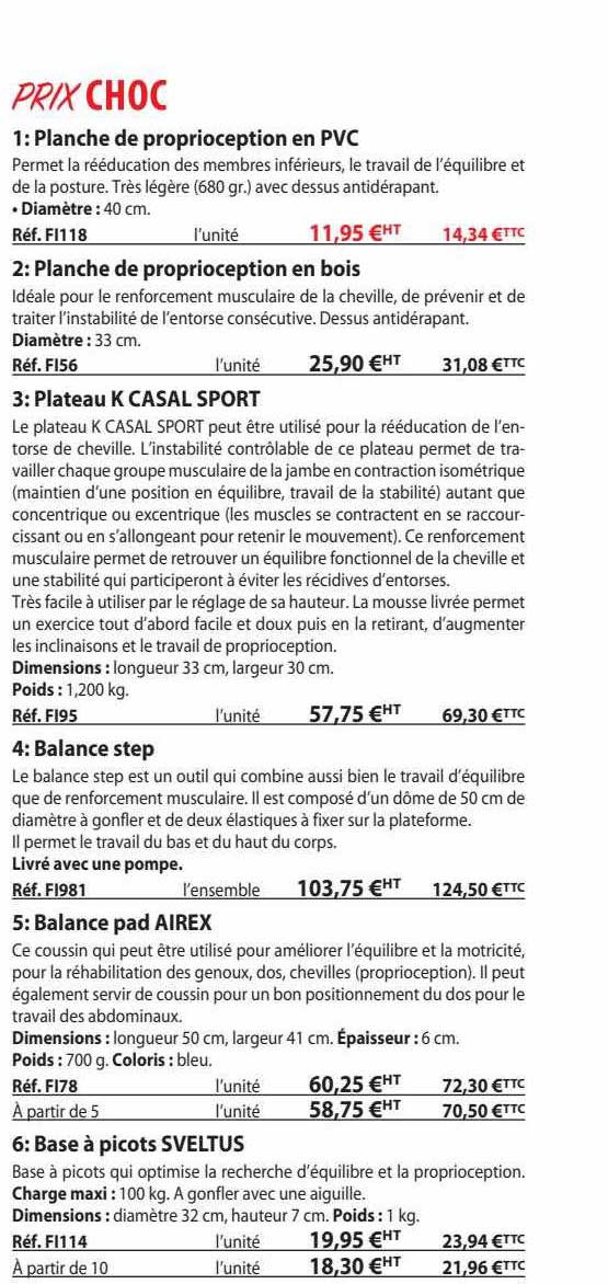 Planche De Proprioception En Pvc, Plateau K Casal Sport, Balance Step, Balance Pad Airex, Base à Picots Sveltus