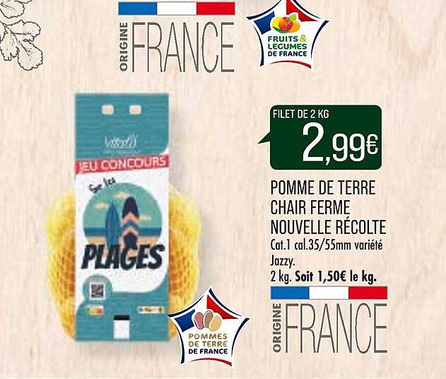 pomme de terre chair ferme nouvelle récolte