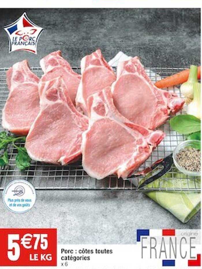 porc : côtes toutes catégories