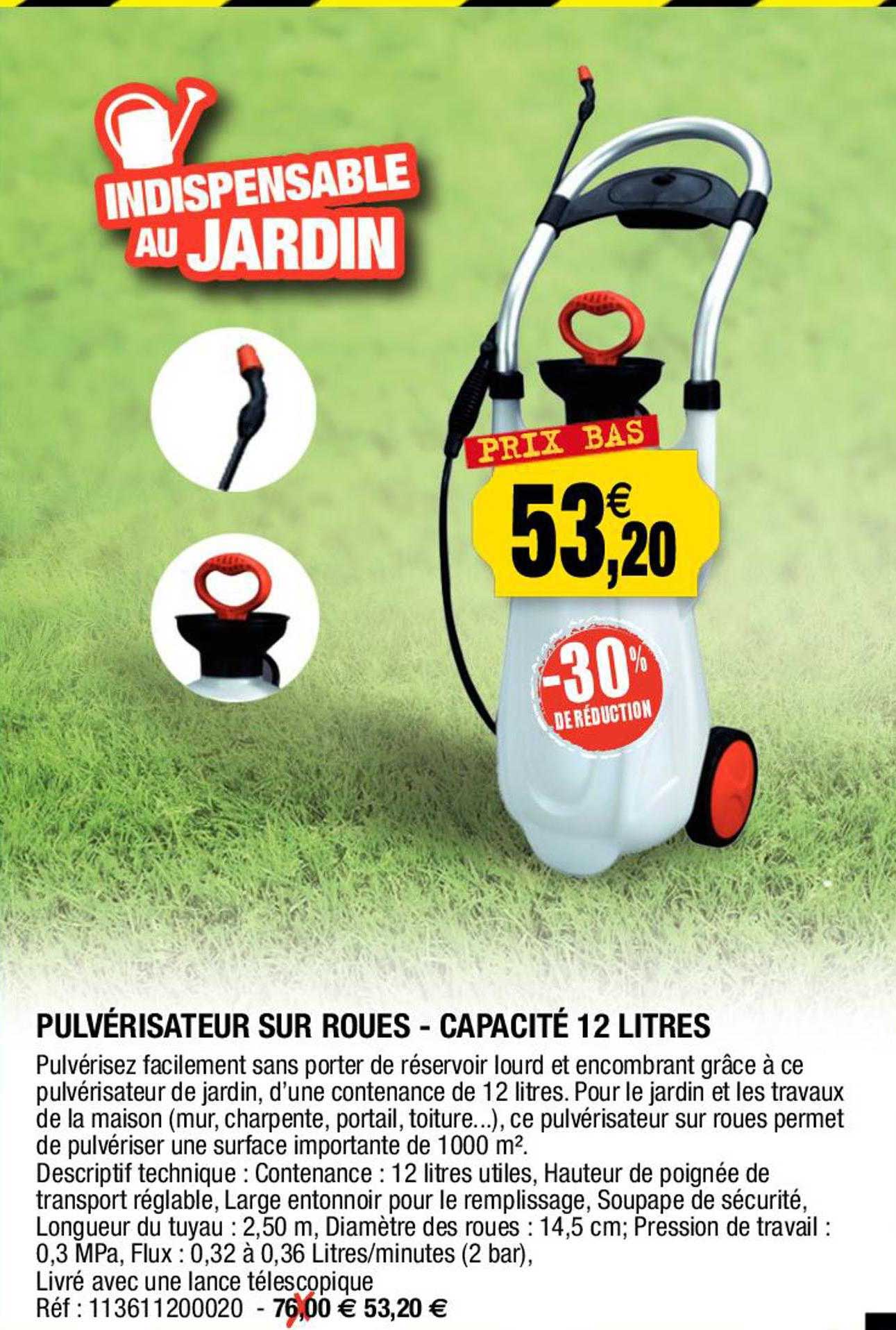 pulvérisateur sur roues - capacité 12 litres