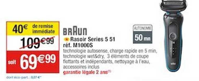 rasoir series 5 51 braun réf. m100ds