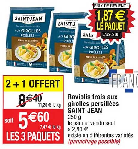raviolis frais aux girolles persillées saint-jean