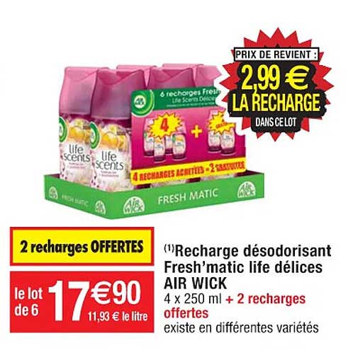 recharge désodorisant fresh'matic life délices air wick
