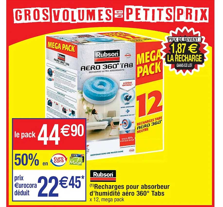 recharges pour absorbeur d'humidité aéro 360° tabs