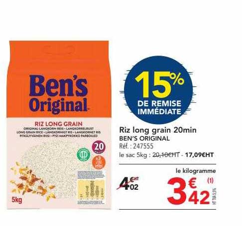 riz long grain 20 min ben's original