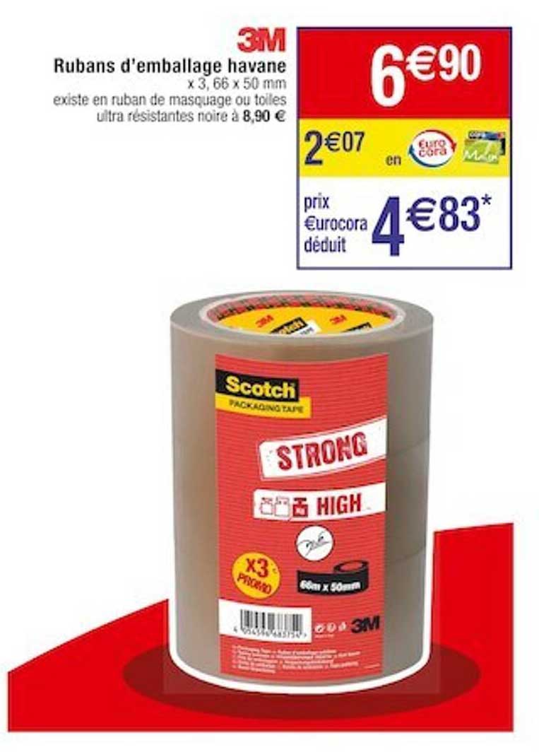 rubans d'emballage havane 3m
