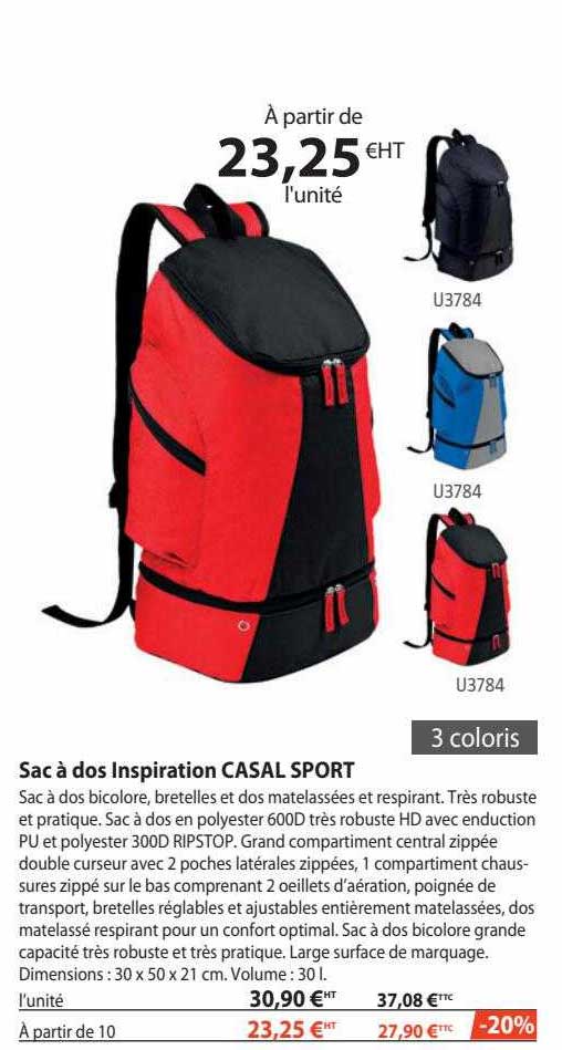 sac à dos inspiration casal sport