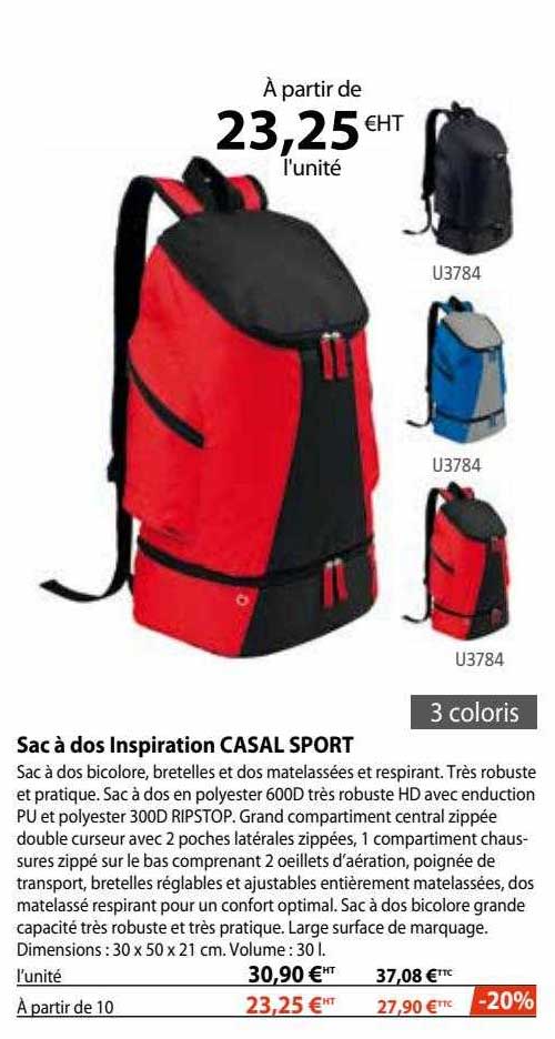 sac à dos inspiration casal sport