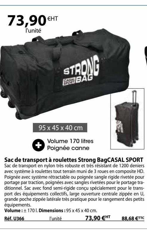 sac de transport à roulettes strong bag casal sport