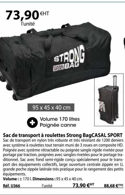 sac de transport à roulettes strong bag casal sport
