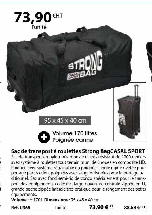 sac de transport à roulettes strong bag casal sport
