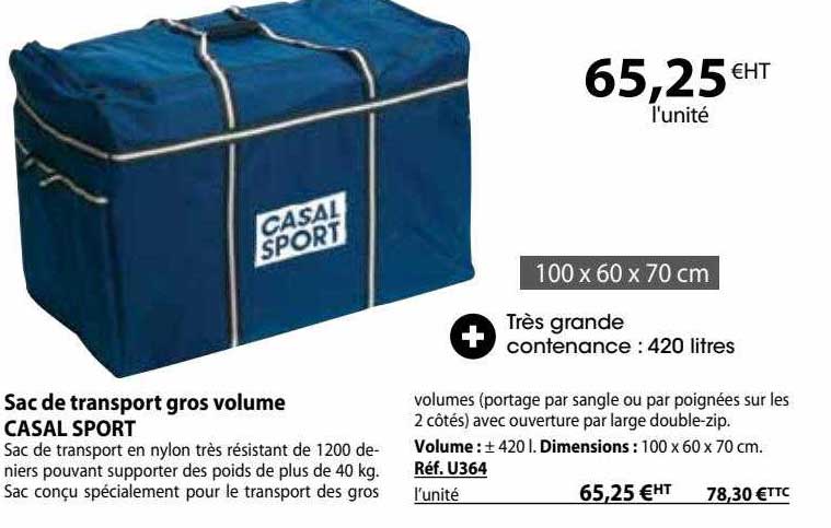 sac de transport gros volume casal sport