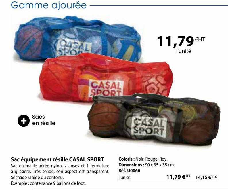 sac équipement résille casal sport