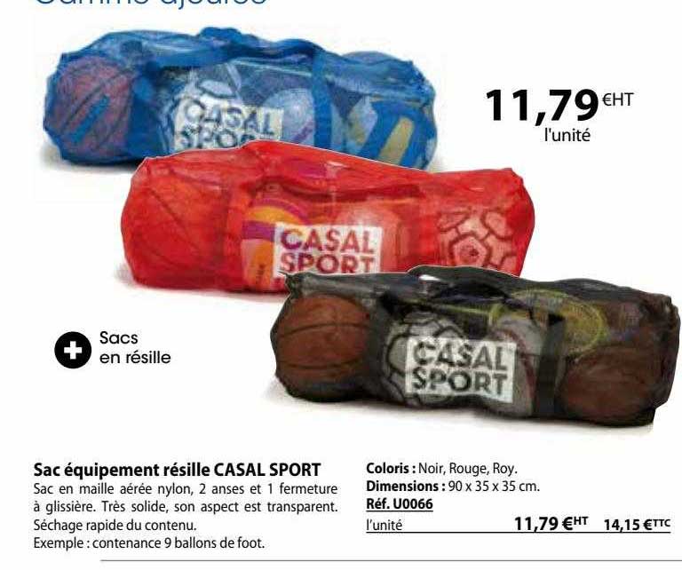 sac équipement résille casal sport