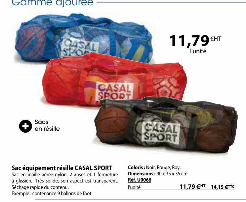 sac équipement résille casal sport