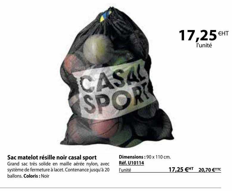 sac matelot résille noir casal sport