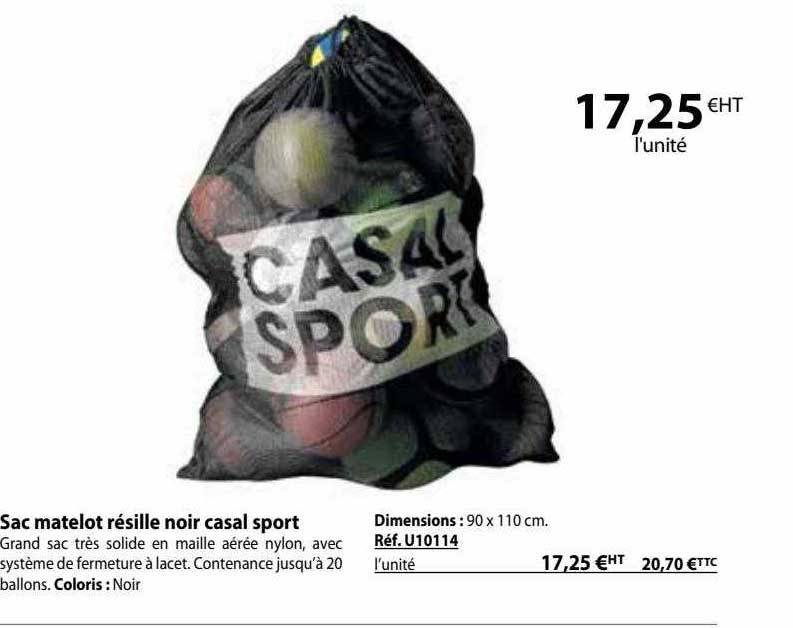 sac matelot résille noir casal sport