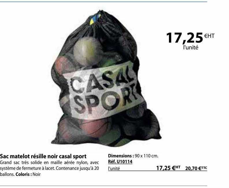 sac matelot résille noir casal sport