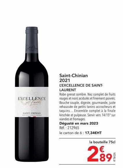 saint-Chinian 2021 l'excellence de saint-laurent