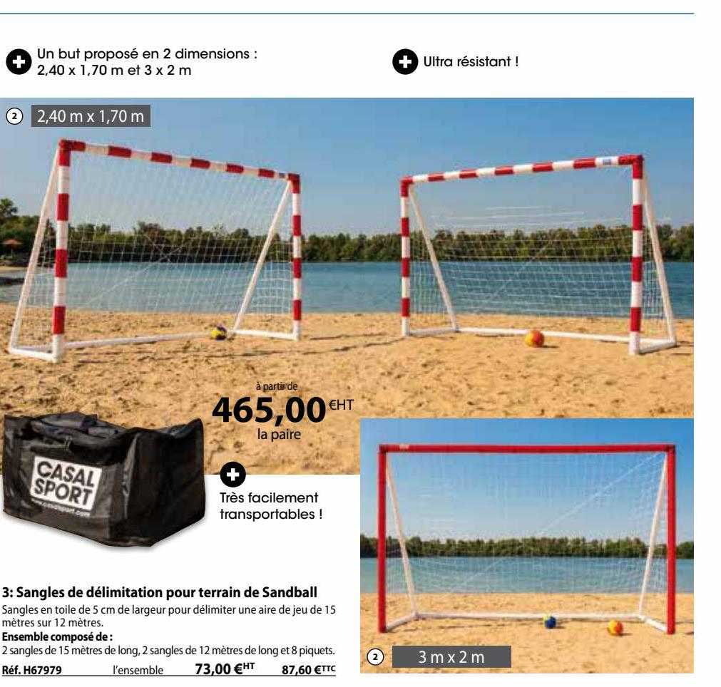 sangles de délimitation pour terrain de sandball