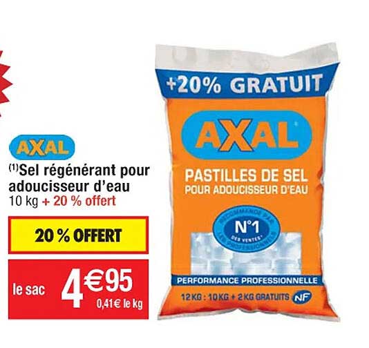 sel régénérant pour adoucisseur d'eau axal