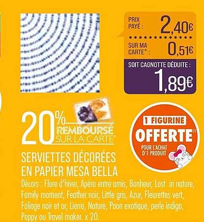 serviettes décorées en papier mesa bella
