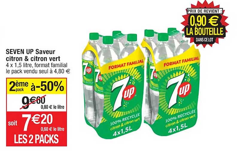 seven up saveur citron & citron vert