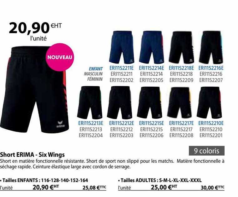 Short Erima - Six Wings