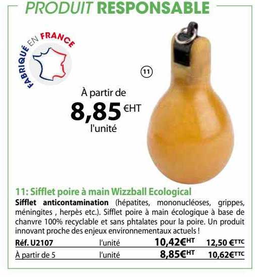 Sifflet Poire à Main Wizzball écological