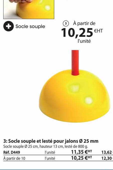 socle souple et lesté pour jalons ø 25mm