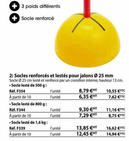 Socles Renforcés Et Lestés Pour Jalons ø 25 Mm