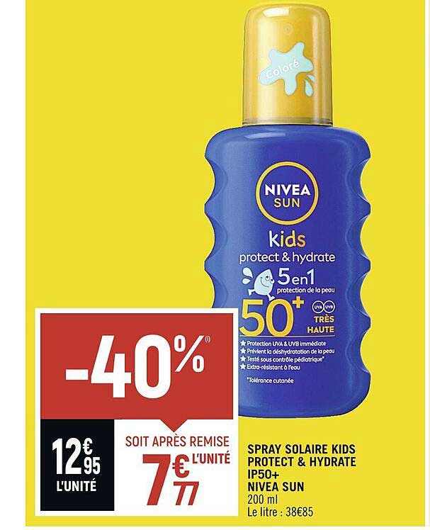 spray solaire kids protect & hydrate ip50+ nivea sun