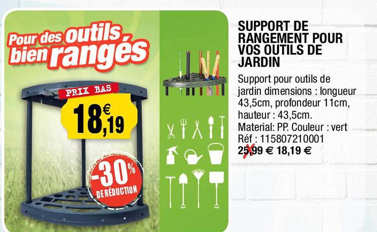 support de rangement pour vos outils de jardin