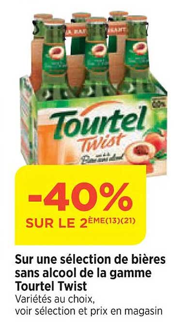 sur une sélection de bières sans alcool de la gamme tourtel twist