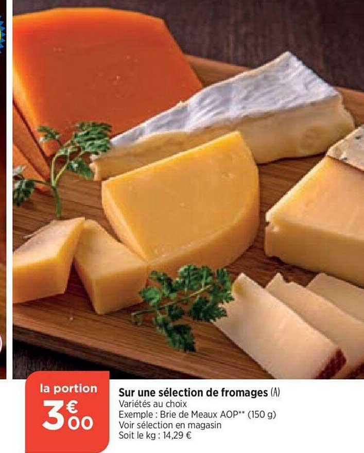 sur une sélection de fromages