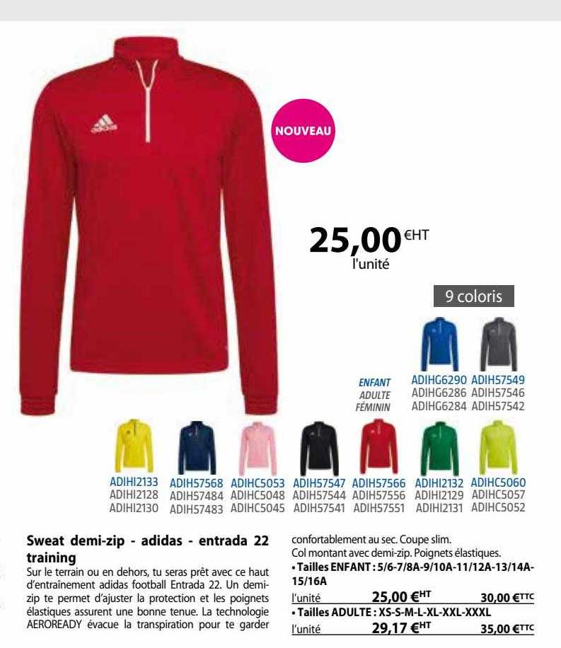 Sweat Demi-zip - Adidas - Entrada 22 Training