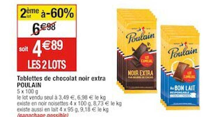Tablettes De Chocolat Noir Extra Poulain