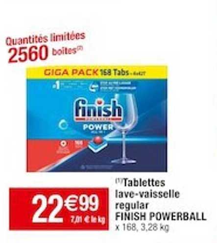 tablettes lave-vaisselle regular finish powerball