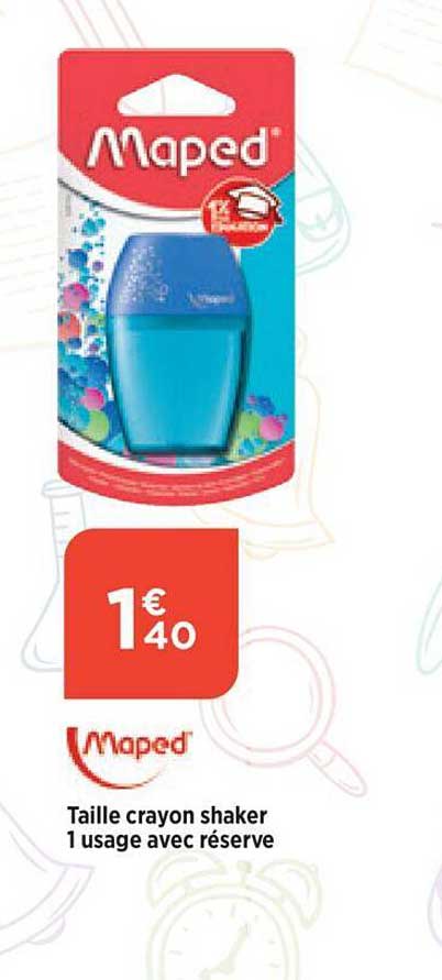 taille crayon shaker 1 usage avec réserve maped