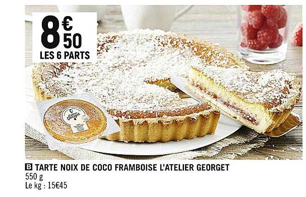 tarte noix de coco framboise l'atelier georget