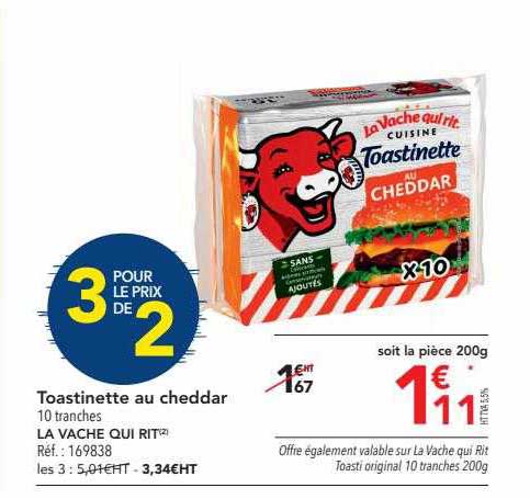 toastinette au cheddar la vache qui rit