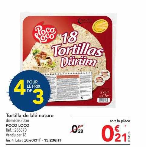 Tortilla De Blé Nature Poco Loco